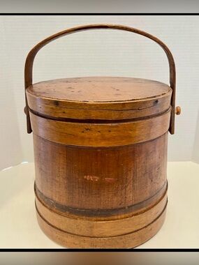 Late 19th Century Hand Made Wooden Shaker Bucket From Pennsylvania, c. 1885